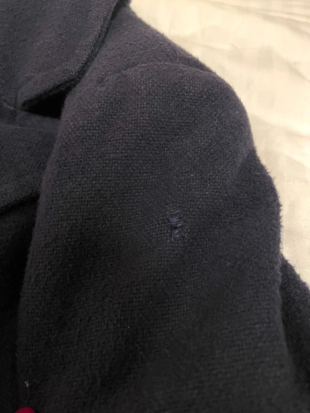 Free People Navy Blue Pea Coat Women XS Single Breasted Two Button Long Sleeve